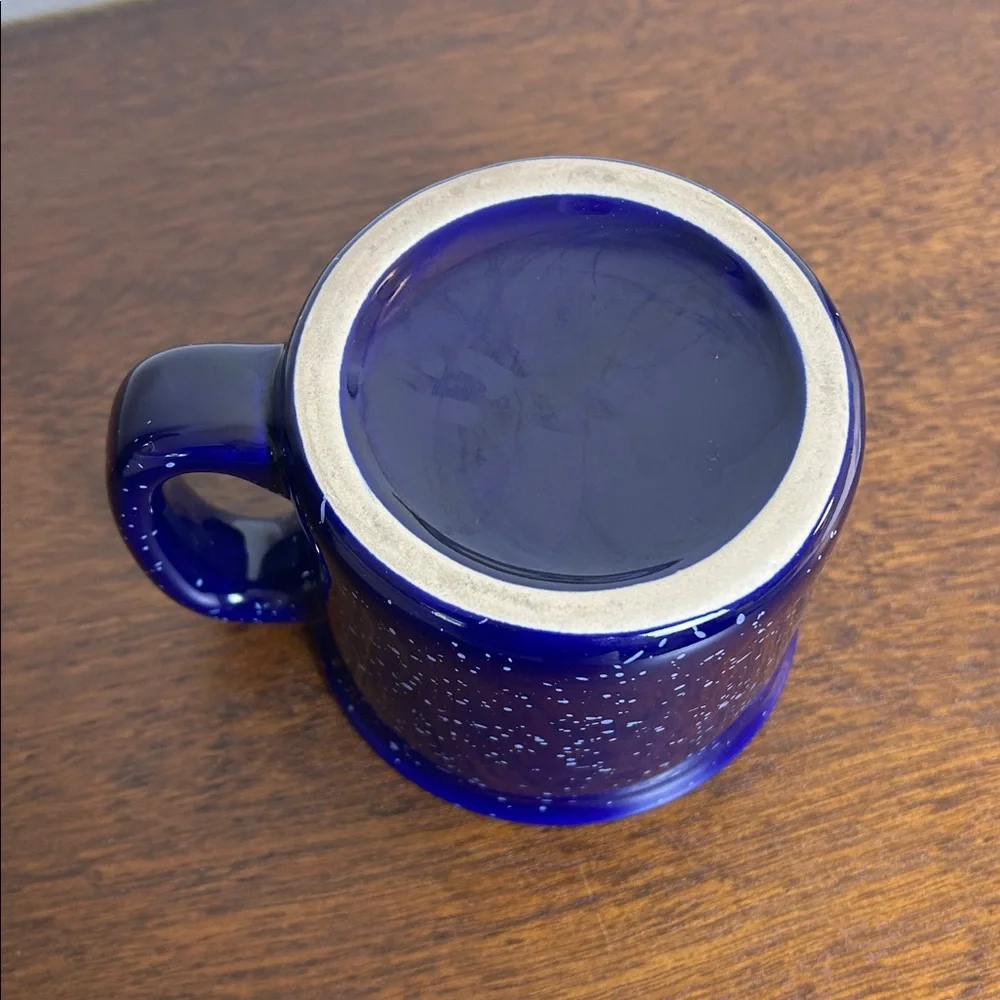 L.L. Bean Large Blue Speckled Ceramic Stoneware 16oz. Lighthouse Coffee Tea Mug